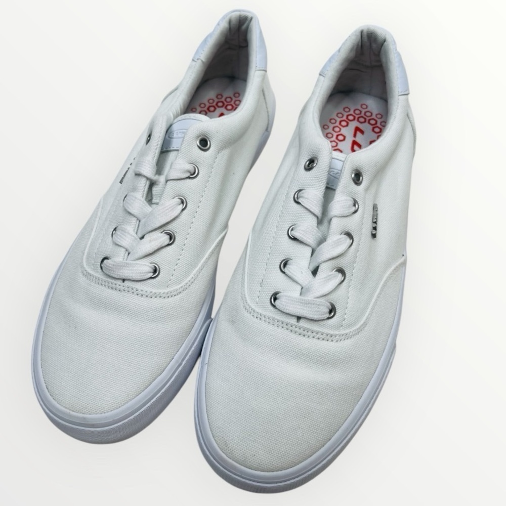 Lugz Avi White Canvas Lace-Up Low-Top Sneakers Mens Size 9 USA